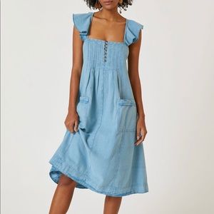 Pilcro Flutter Sleeve Midi dress